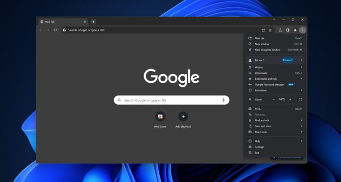 Google Chrome on Windows 11