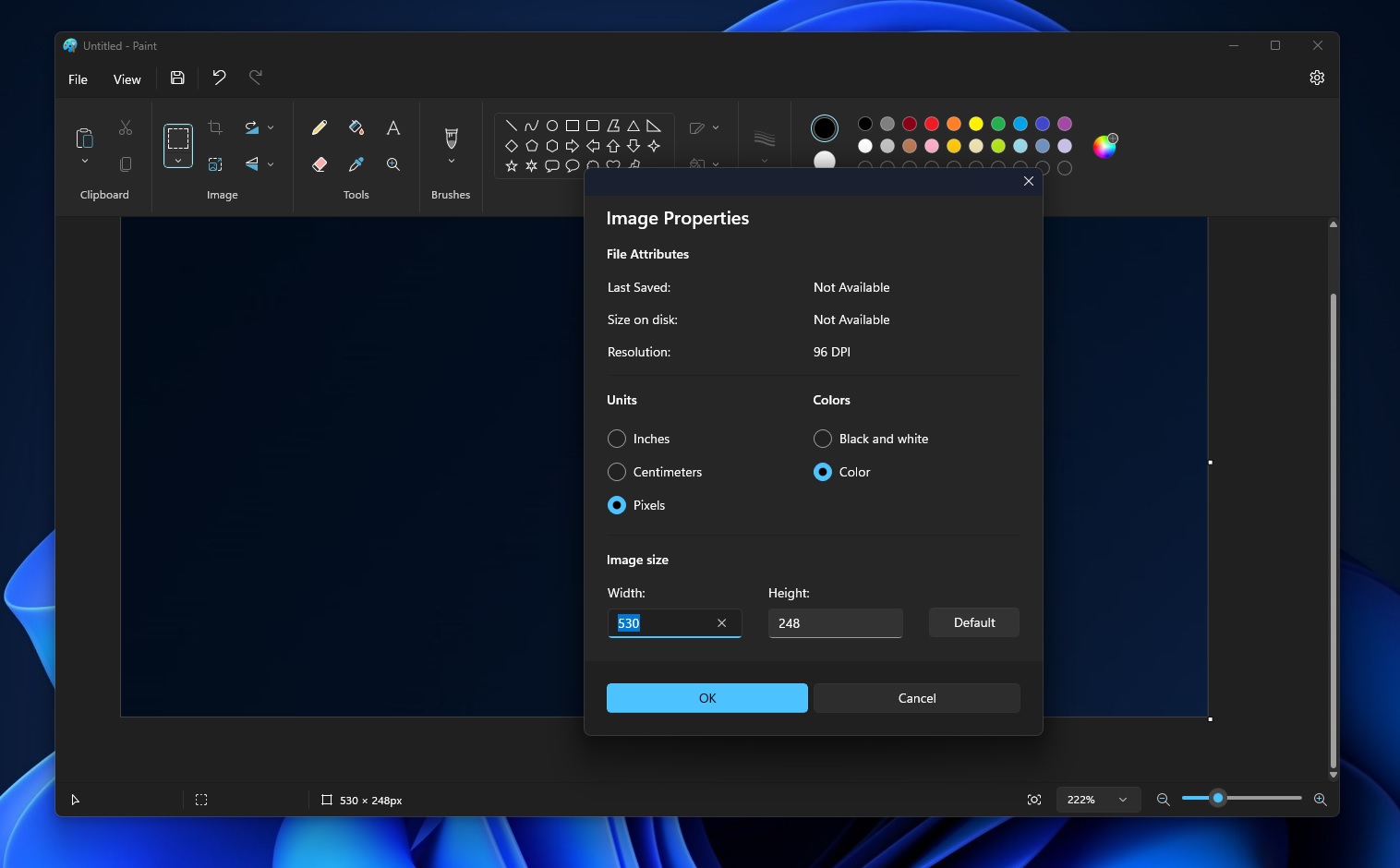 Paint dark mode in Windows 11