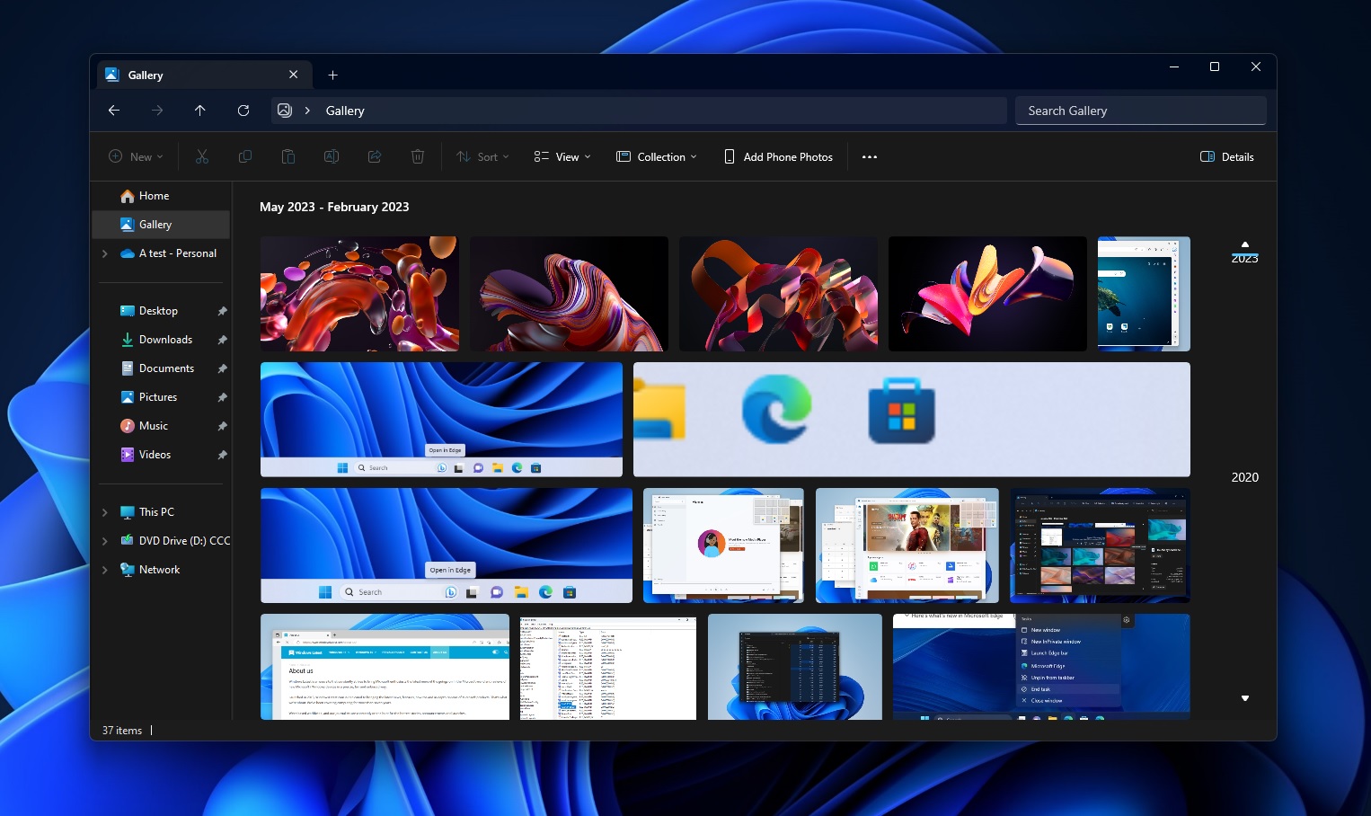 Windows 11 Gallery view