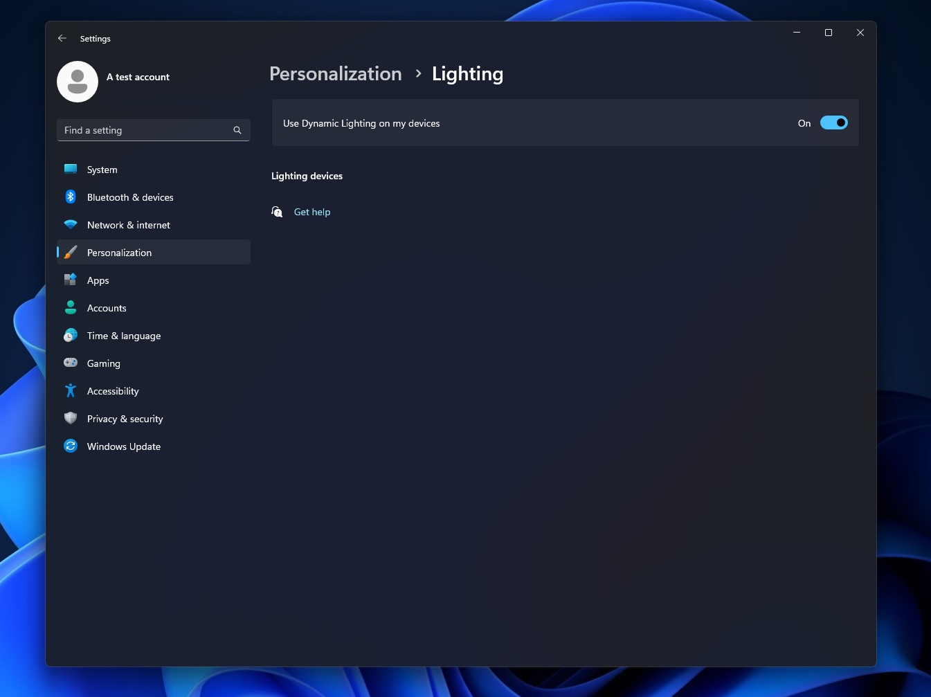 Windows 11 RGB settings