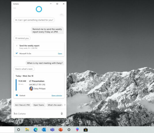 Cortana app for Windows 11