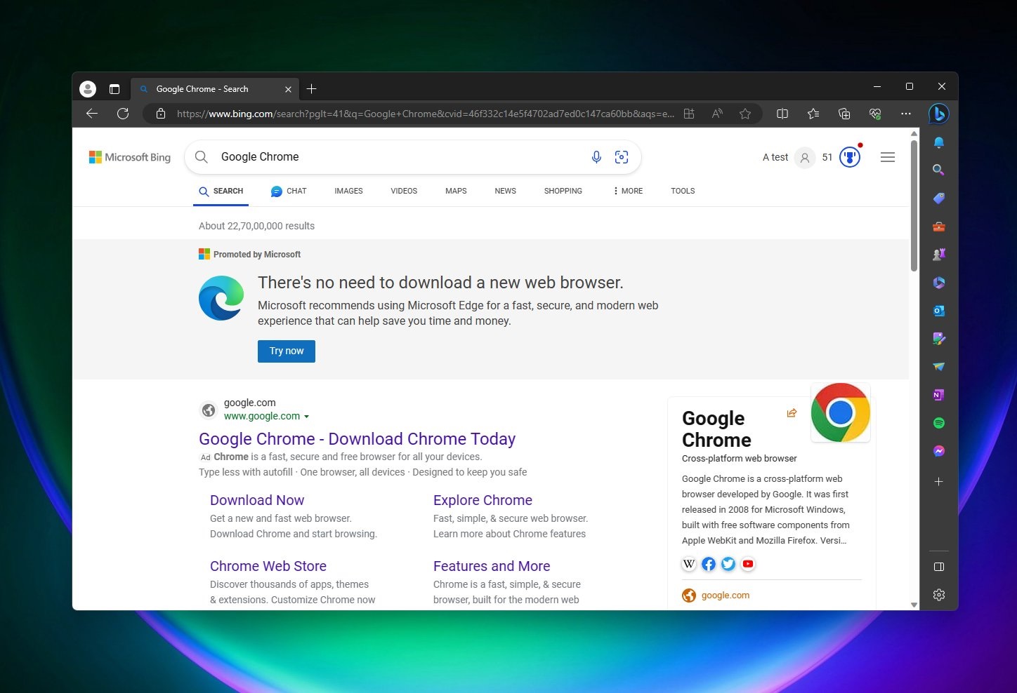 Microsoft Edge voices against Chrome