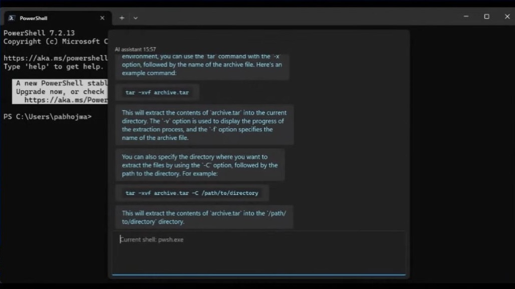 AI in Windows Terminal