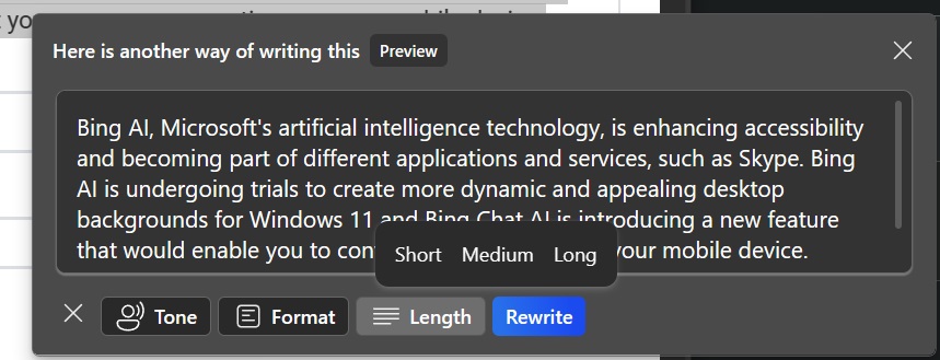 Edge AI Rewriting length option