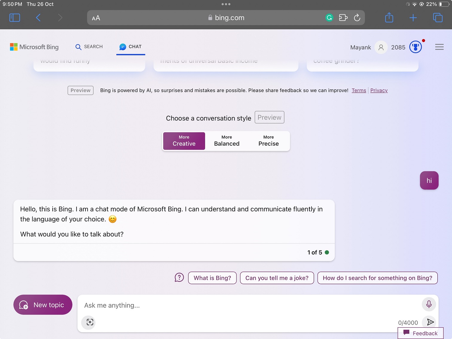 Bing Chat for Safari