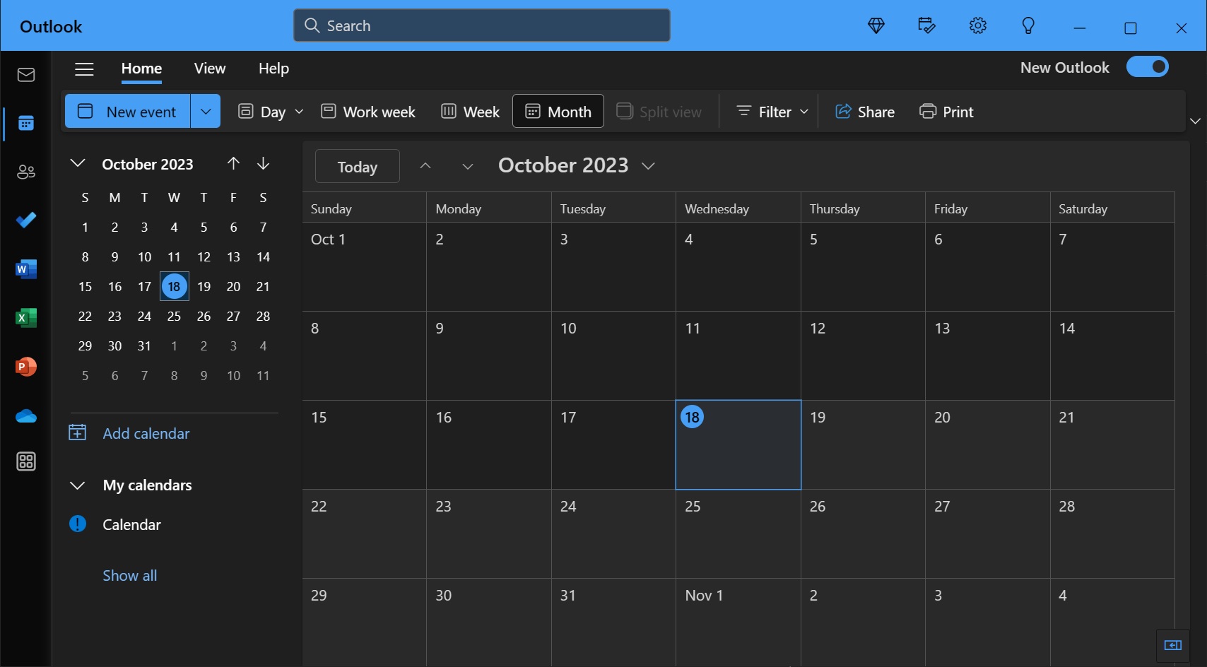 Outlook calendar