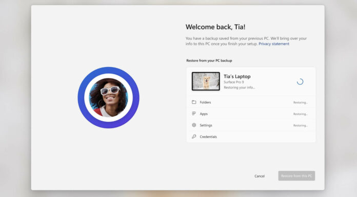 Windows Backup app on Windows 11