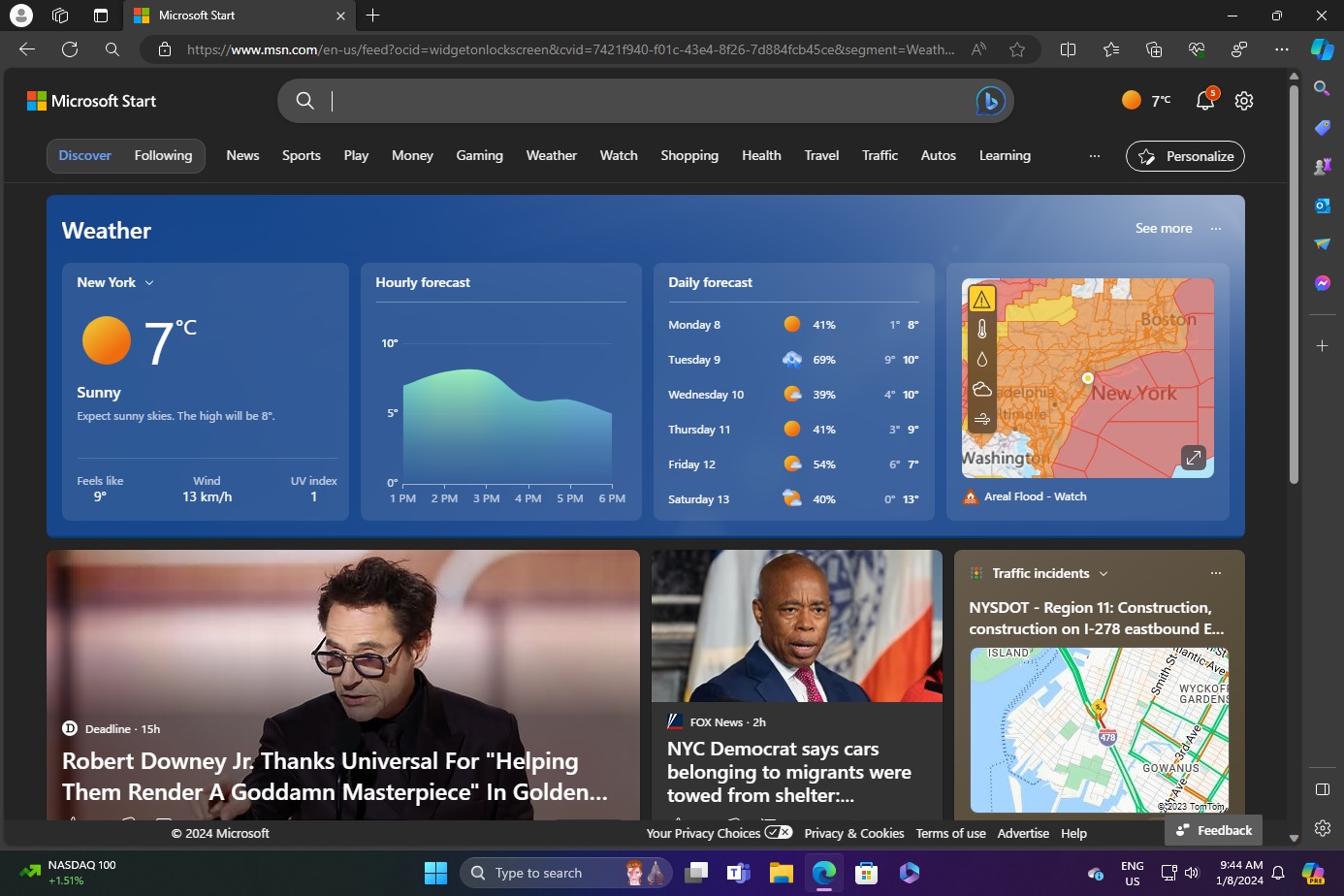 A tela de bloqueio redireciona para o Microsoft Edge