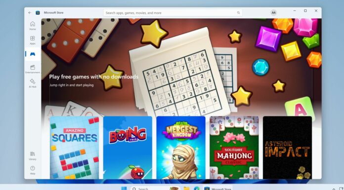 Instant Games in Microsoft Store Windows 11