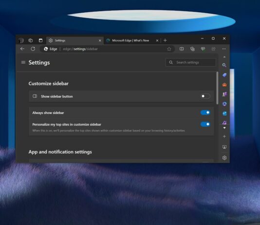Microsoft Edge 122 sidebar