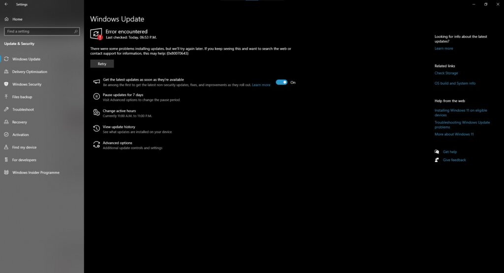 Windows 10 KB5034441 0x80070643 not fixed even after three months