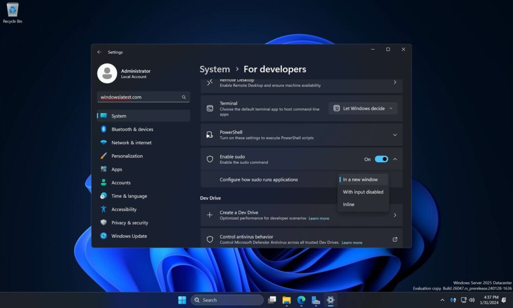 First look windows 11 is getting native macos or linux like sudo command