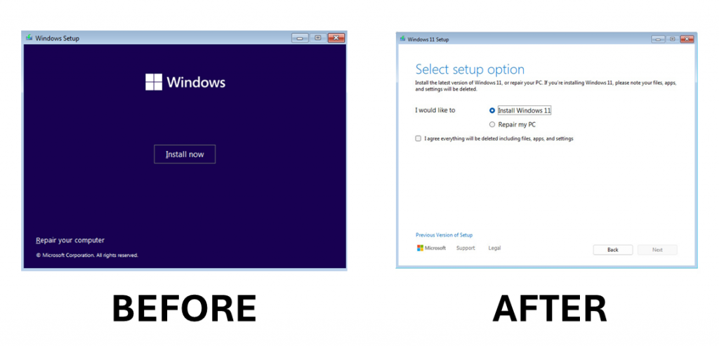 Windows 11 new setup design