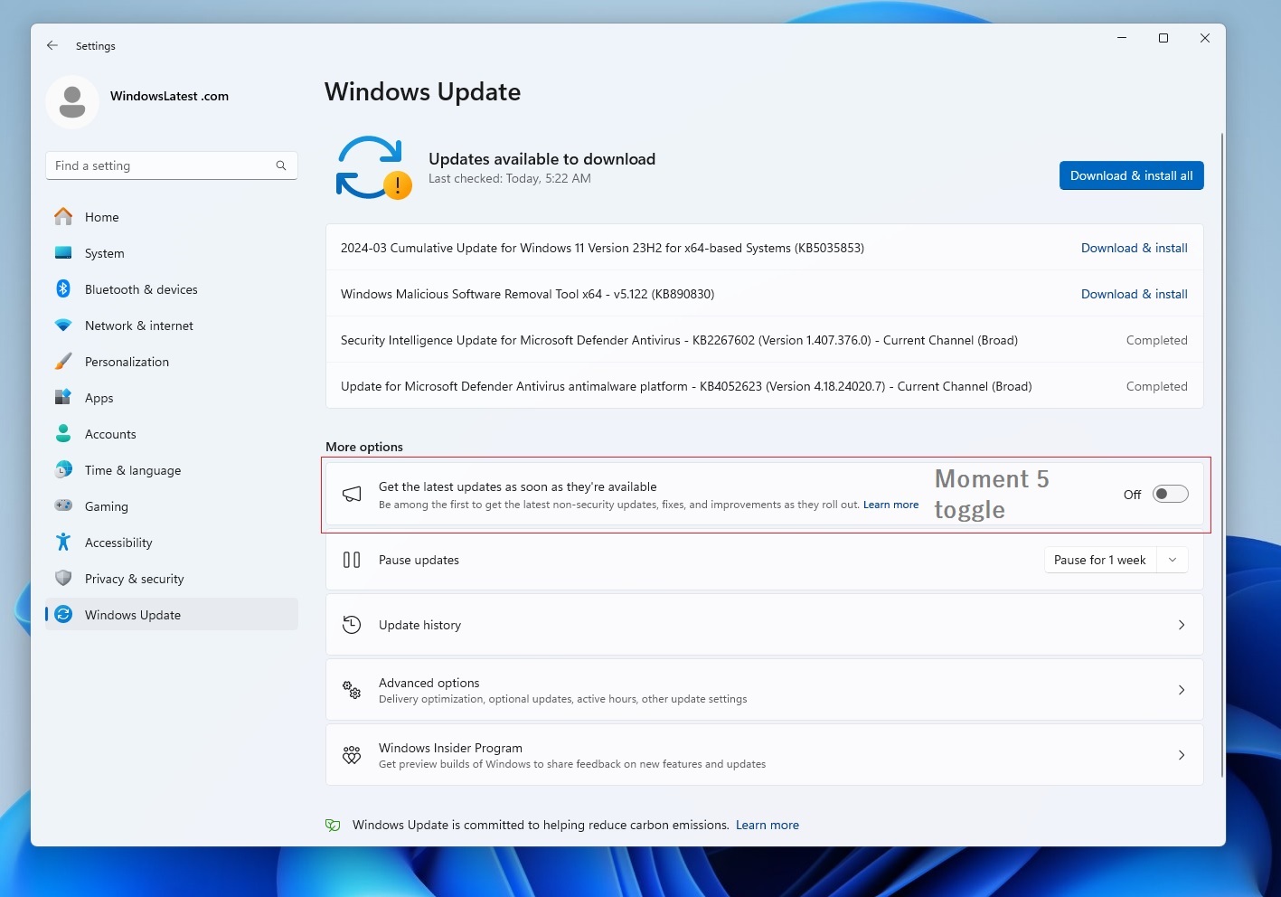 KB5035853 Windows Update