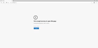 Microsoft Edge crashes out of memory error