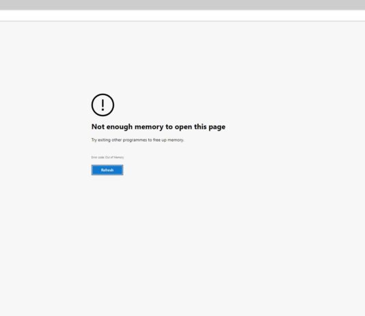 Microsoft Edge crashes out of memory error
