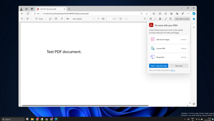 Microsoft Edge abandonará completamente o PDF integrado para Adobe em 2025