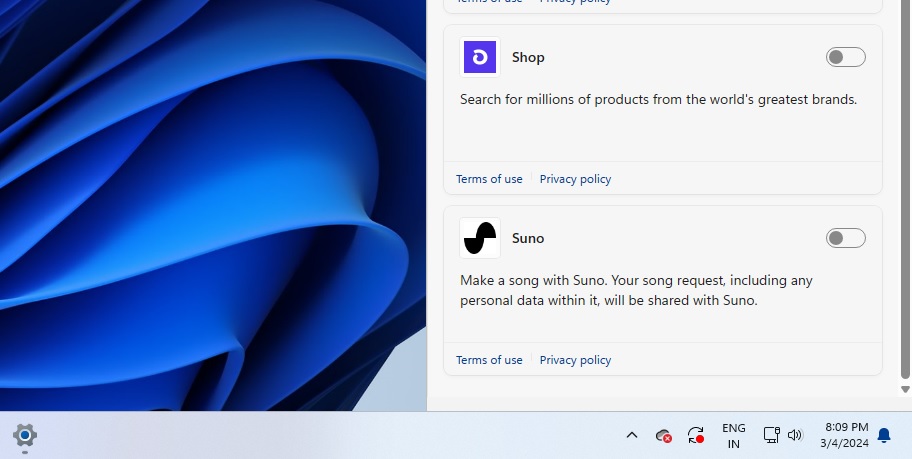 Suno para Windows Copilot.