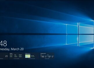 Windows 10 lock screen cards feature