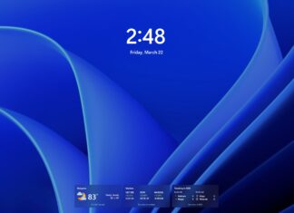 Windows 11 lock screen with MSN widgets