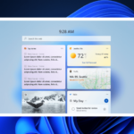 Windows 11 widgets board with navigation menu