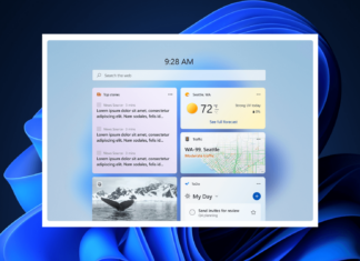 Windows 11 widgets board with navigation menu