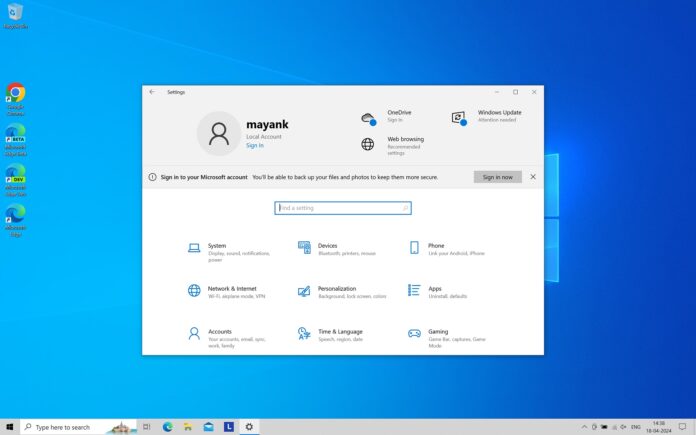 Faça login no Windows 10 no pop-up da sua conta da Microsoft