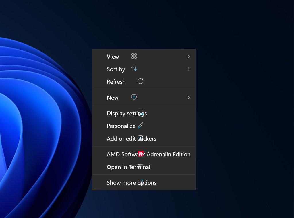 buggy desktop context menu in windows 11