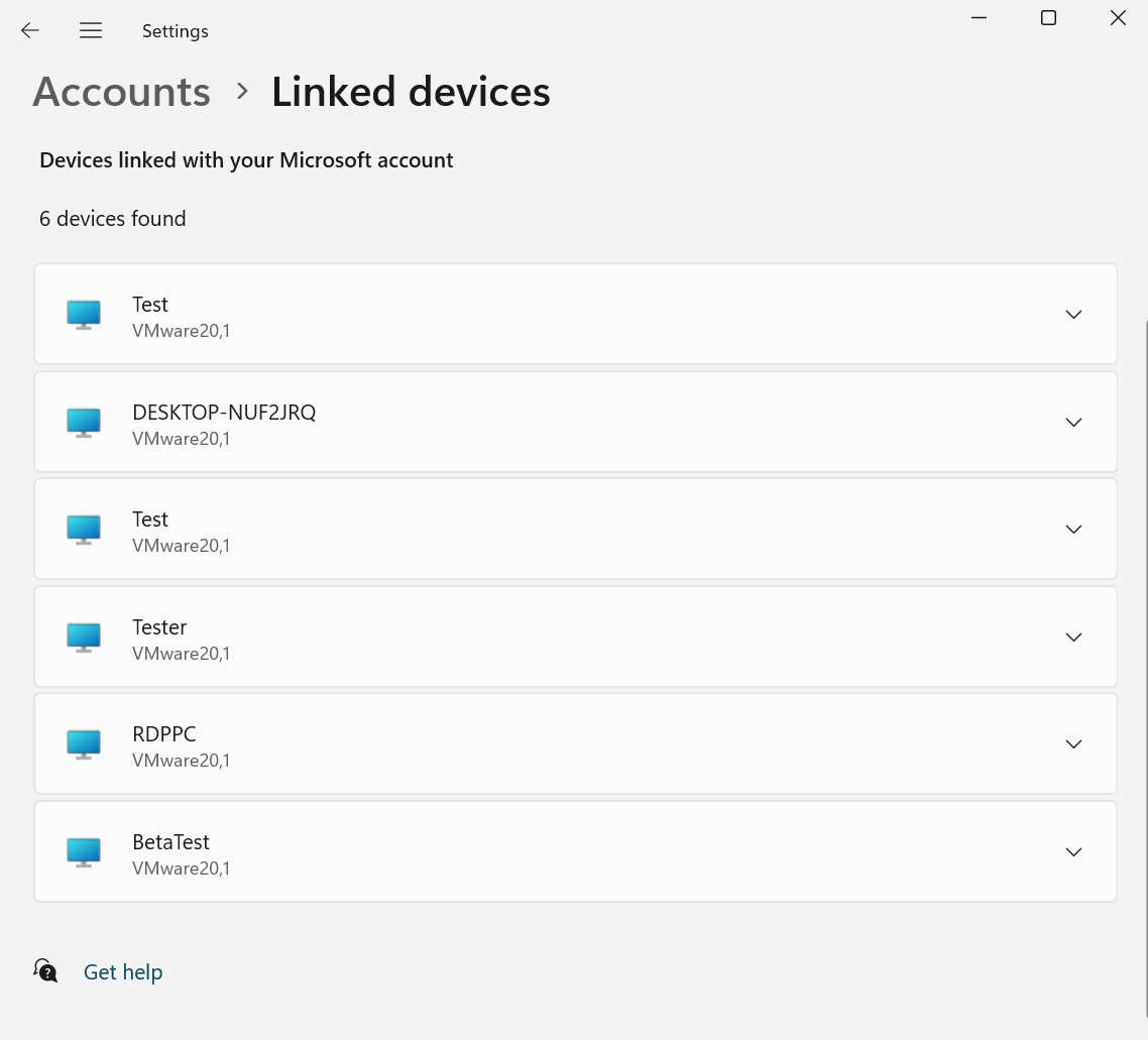 connected devices listed in settings app windows 11 beta build
