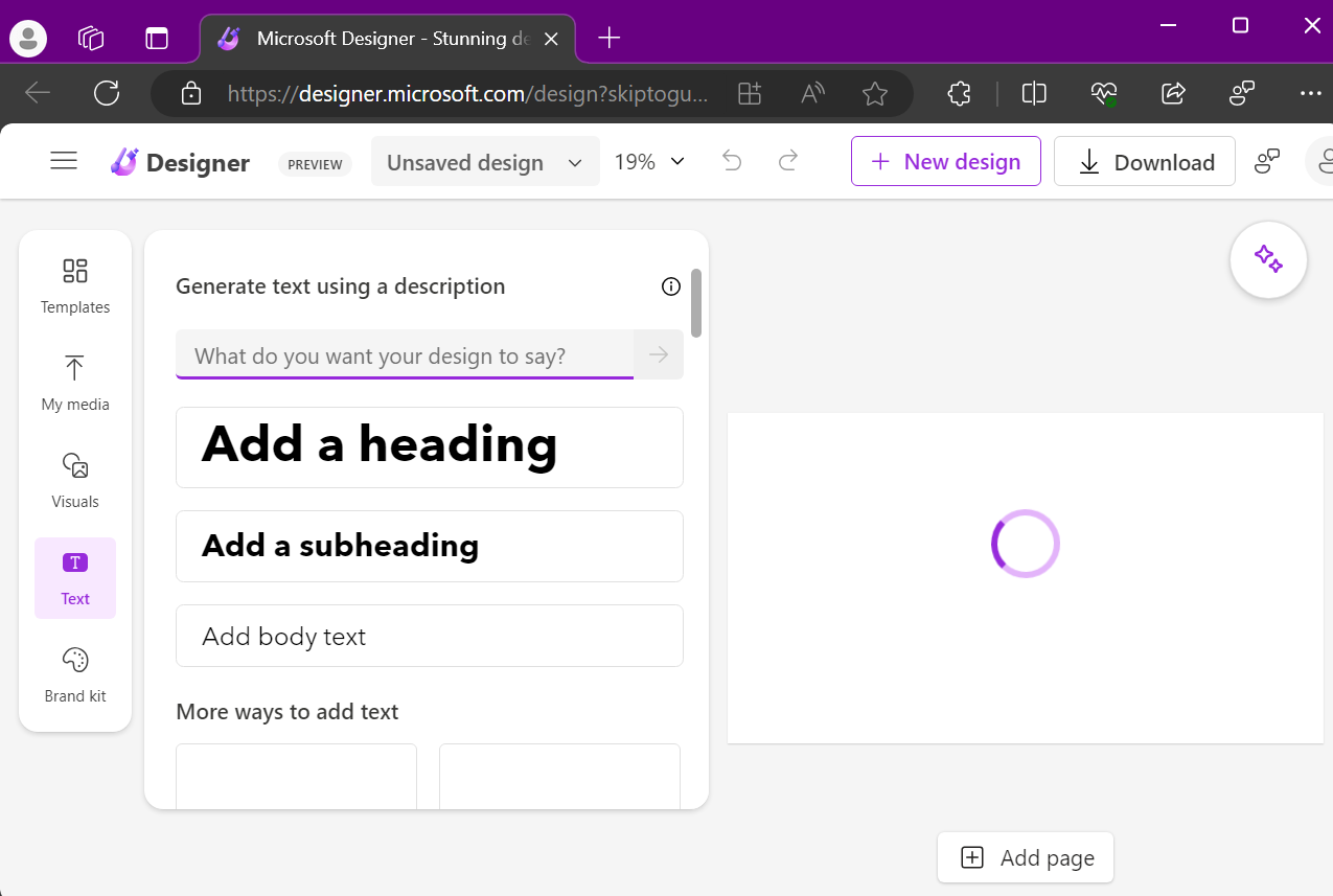 web version of microsoft designer