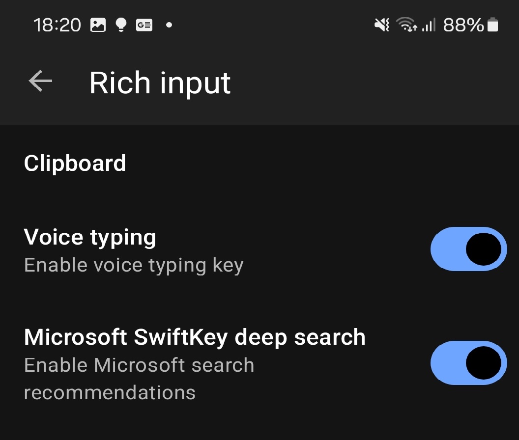 Disable Bing Deep Search in SwiftKey