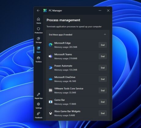 PC Manager process management