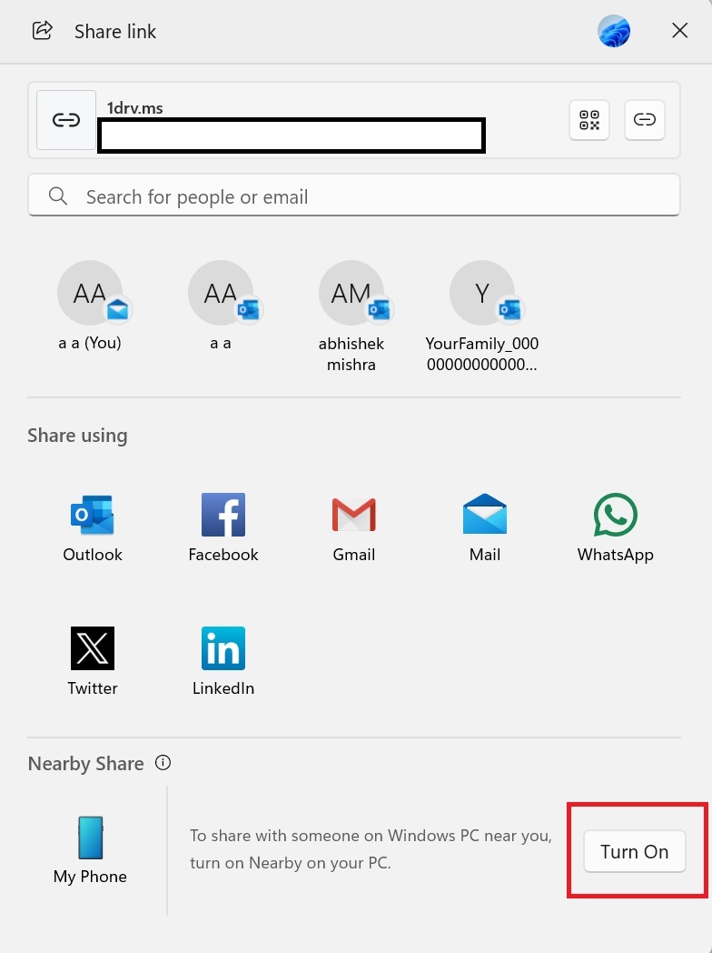 confusing modified Windows Share UI in Windows 11