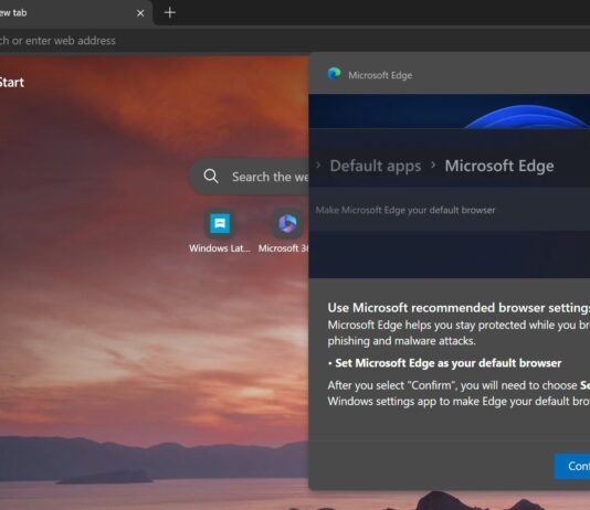 Microsoft Edge alert on Windows 11