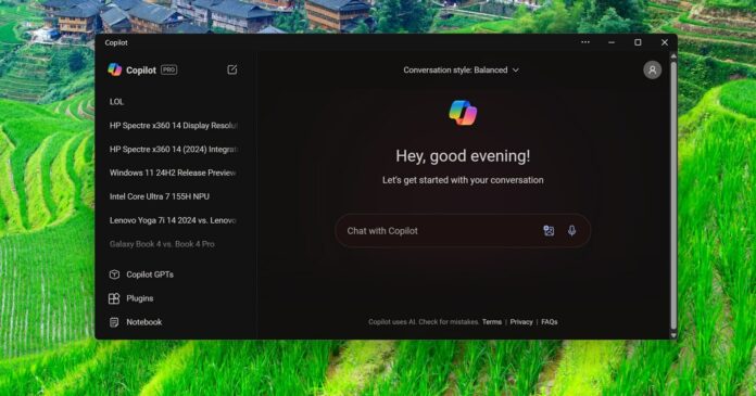Windows 11 Win + C keyboard shortcut