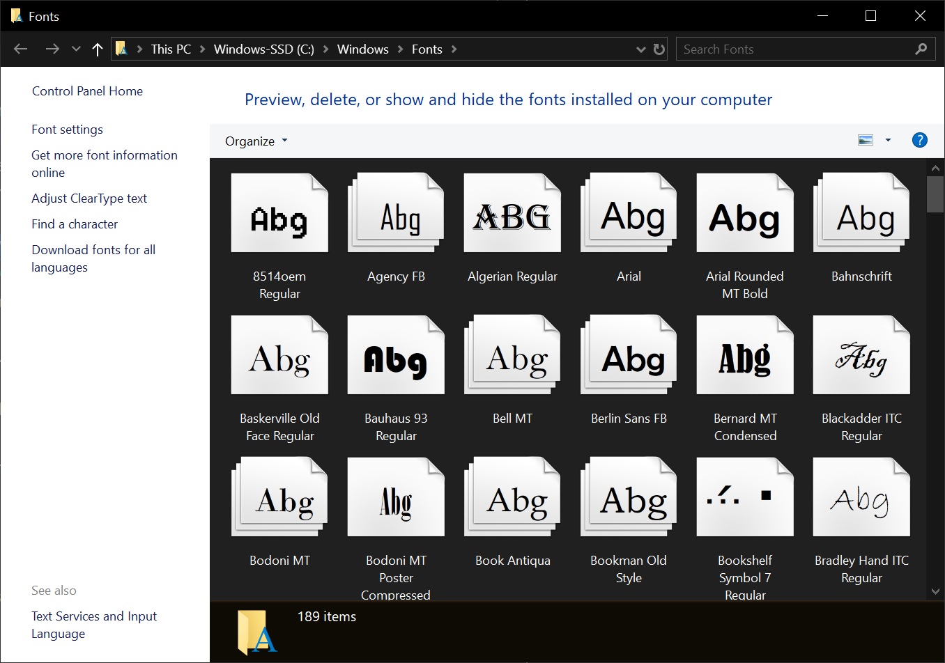 Windows Fonts