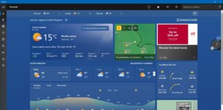 Windows Weather app