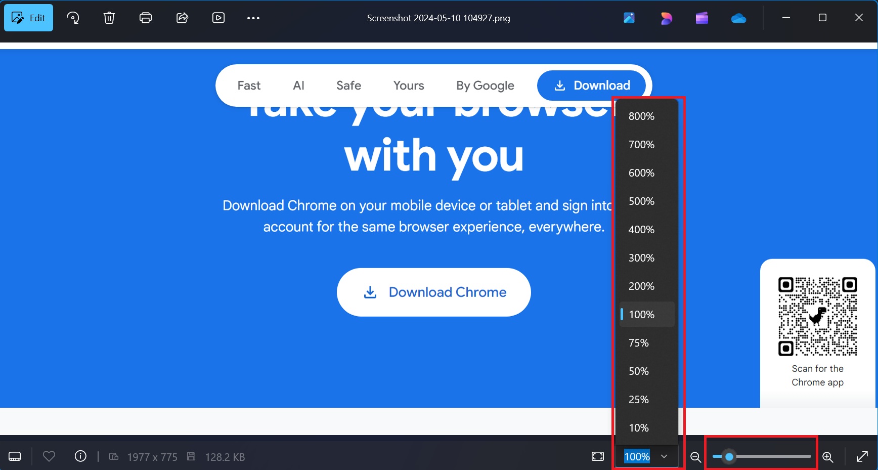dynamic zoom slider in photos app