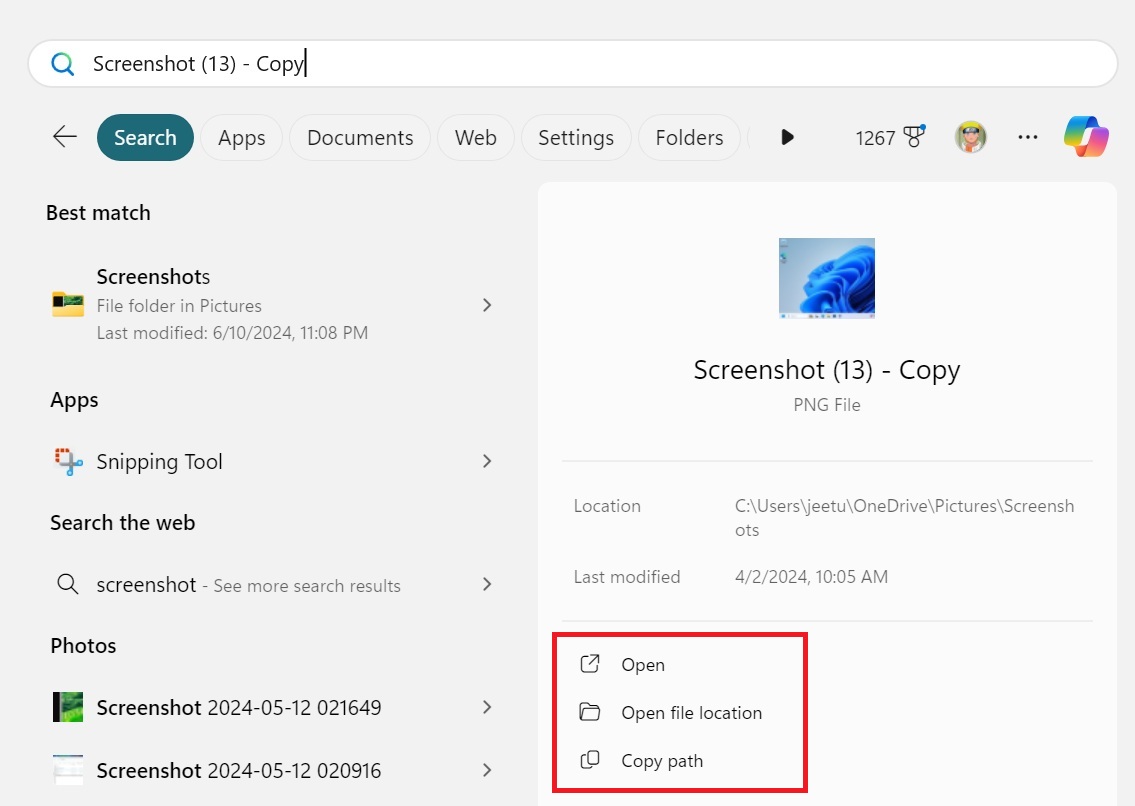 old start menu search options in windows 11