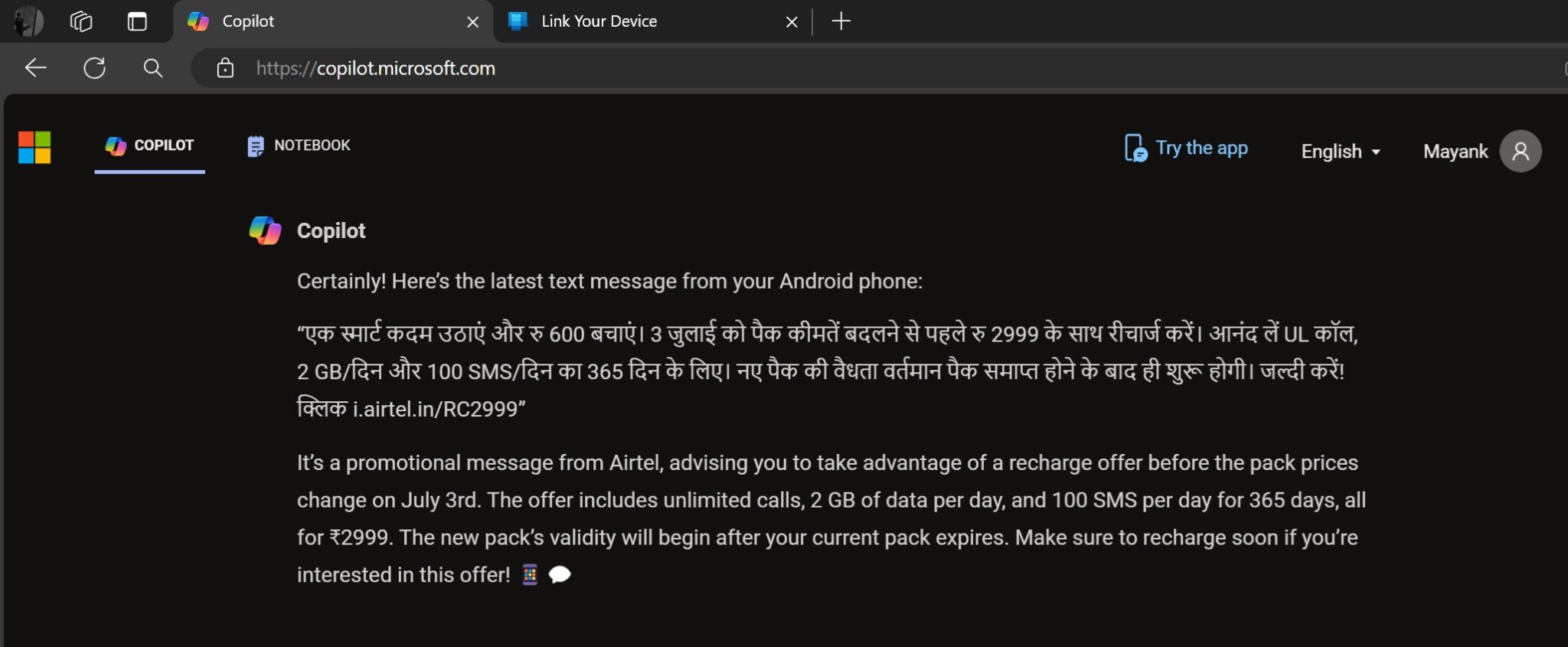 Microsoft Copilot web now lets you manage your Android phone linked to ...
