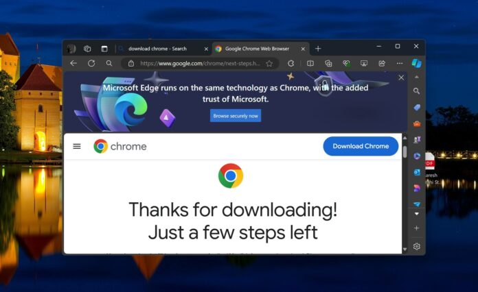 Microsoft Edge banner on Windows 11
