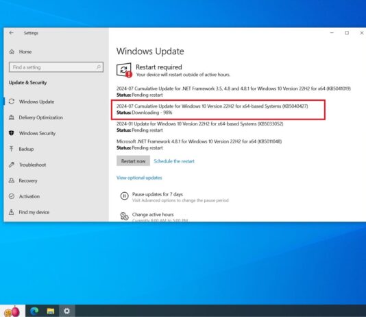 Windows 10 KB5040427 adds the Copilot app, fixes Taskbar woes (direct download links) https://www.catalog.update.microsoft.com/Search.aspx?q=KB5040427%20