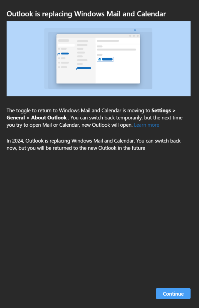 Microsoft says it won't let you use Mail & Calendar app on Windows 11