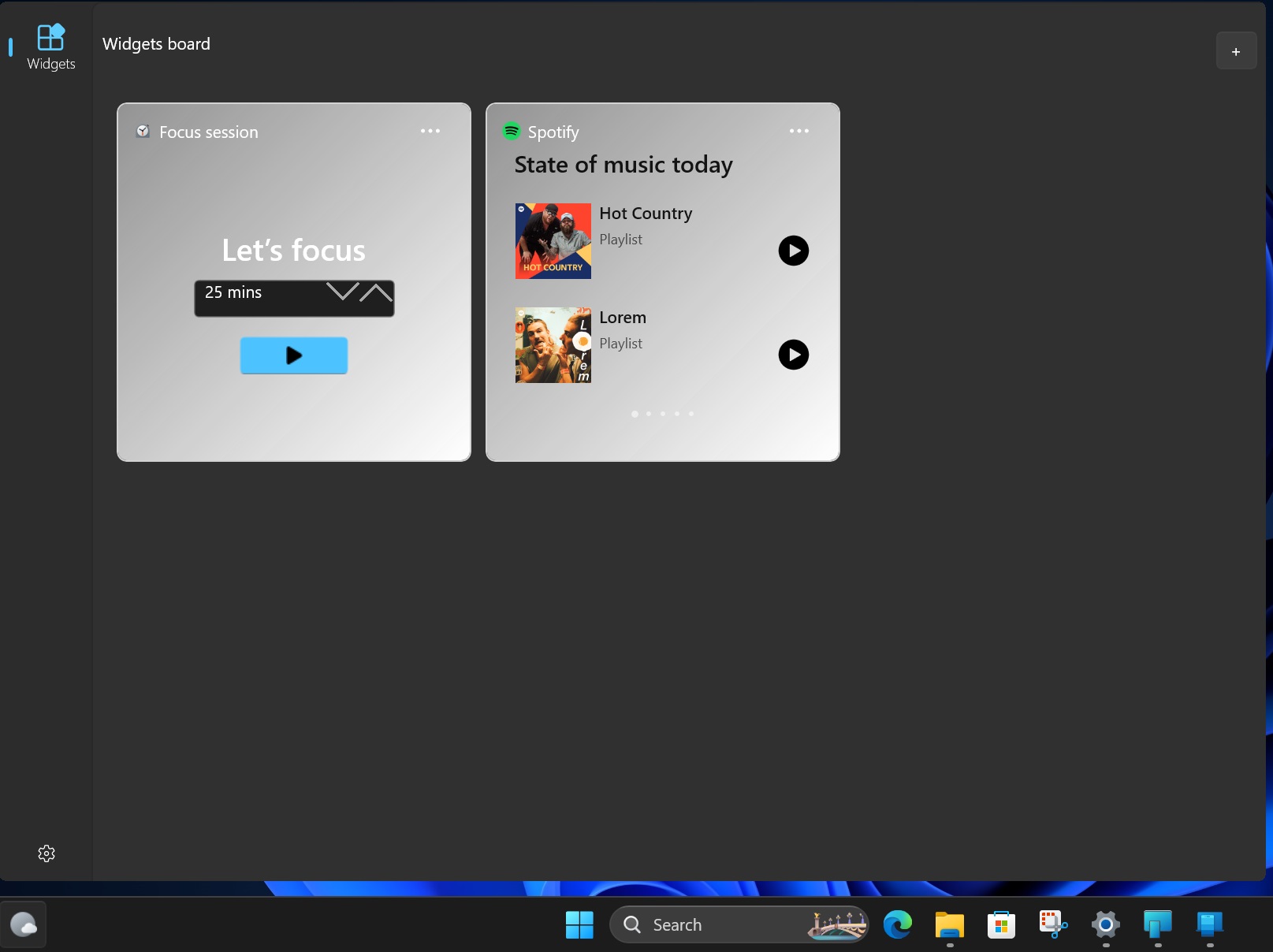 new my widgets section in windows 11 beta