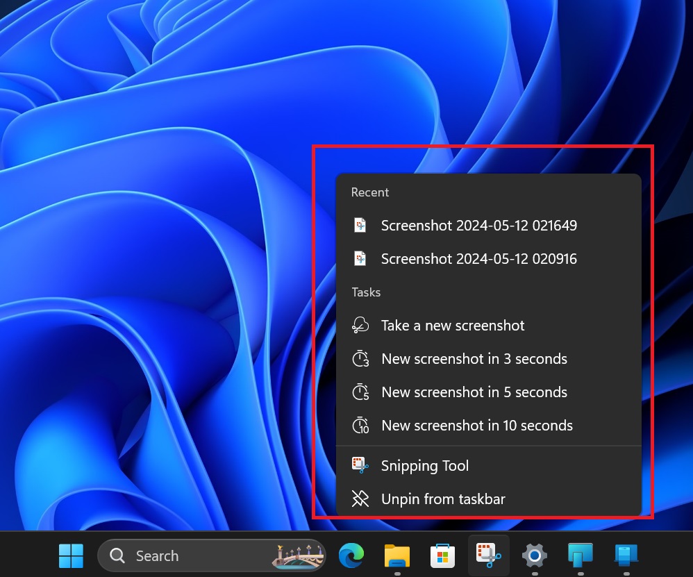 taskbar jumplist open when you hover mouse cursor in windows 11