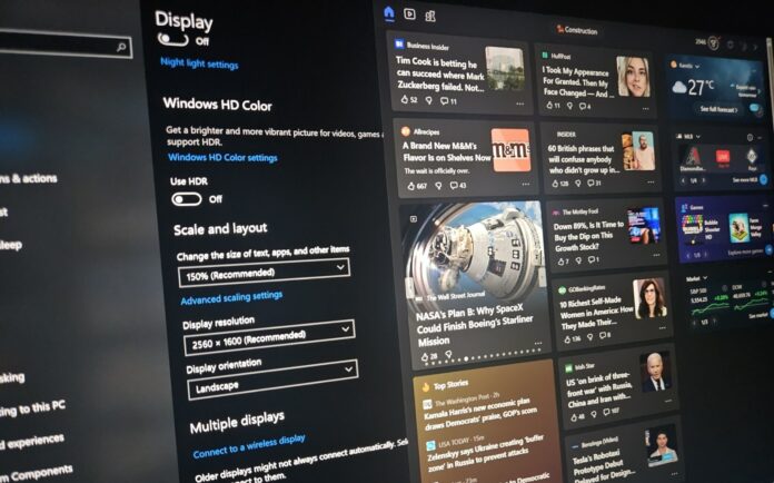 Windows 10 News and Interests taskbar