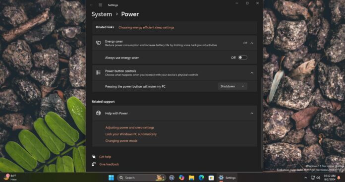 Windows 11 24H2 Energy Saver