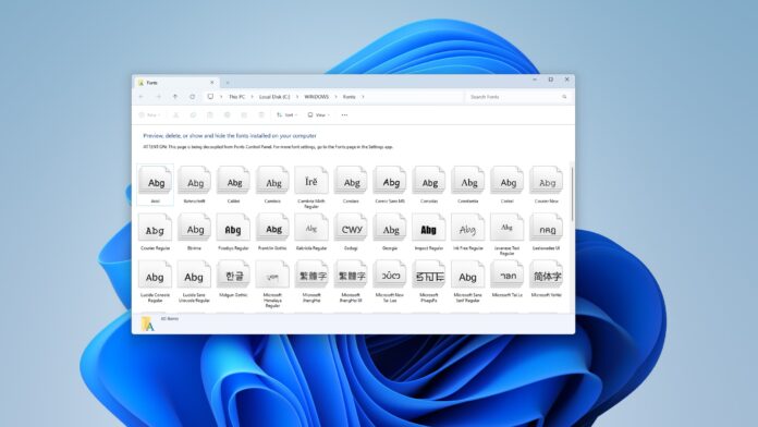 Windows 11 Adobe fonts support