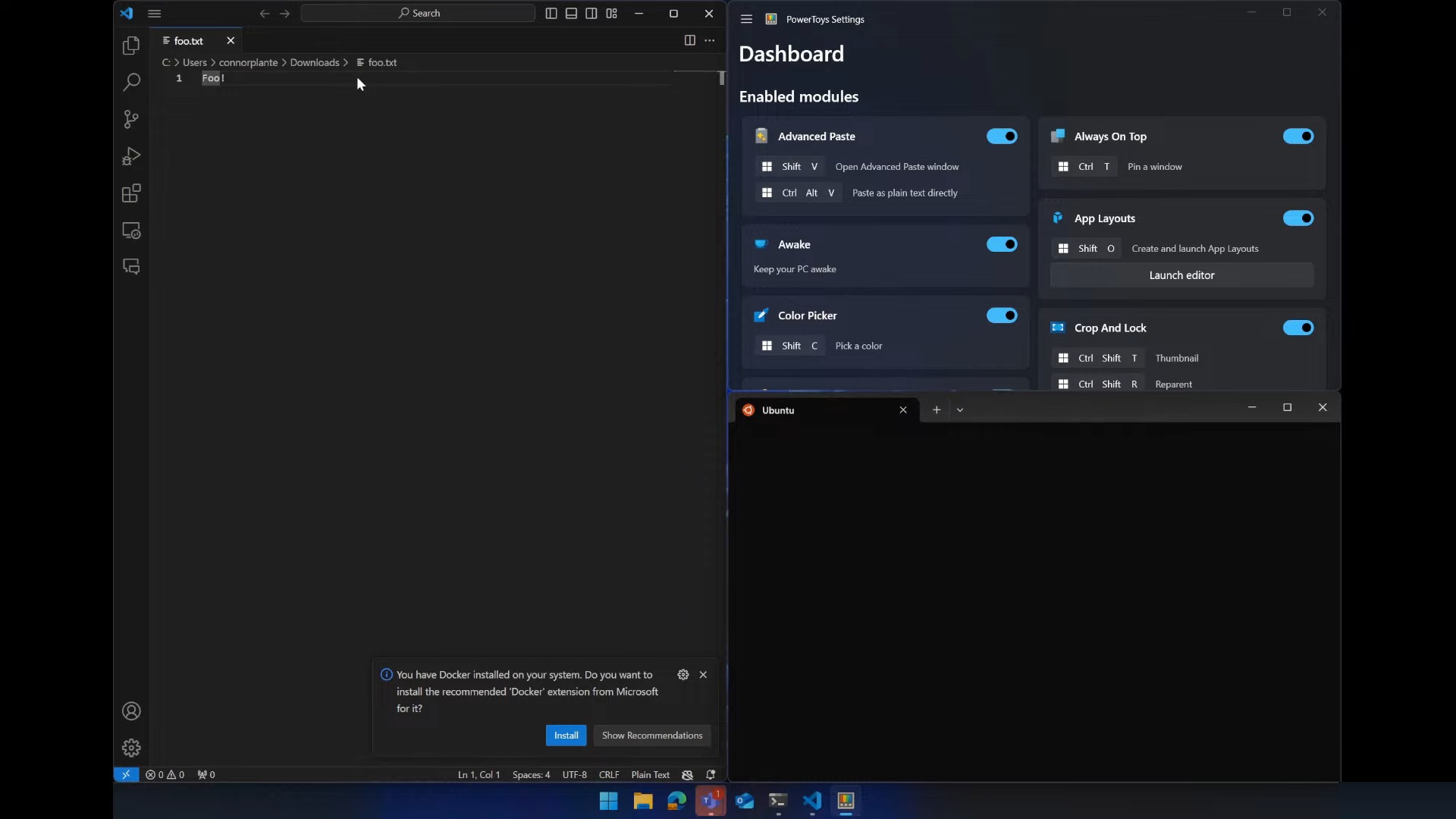 WorkSpaces layout
