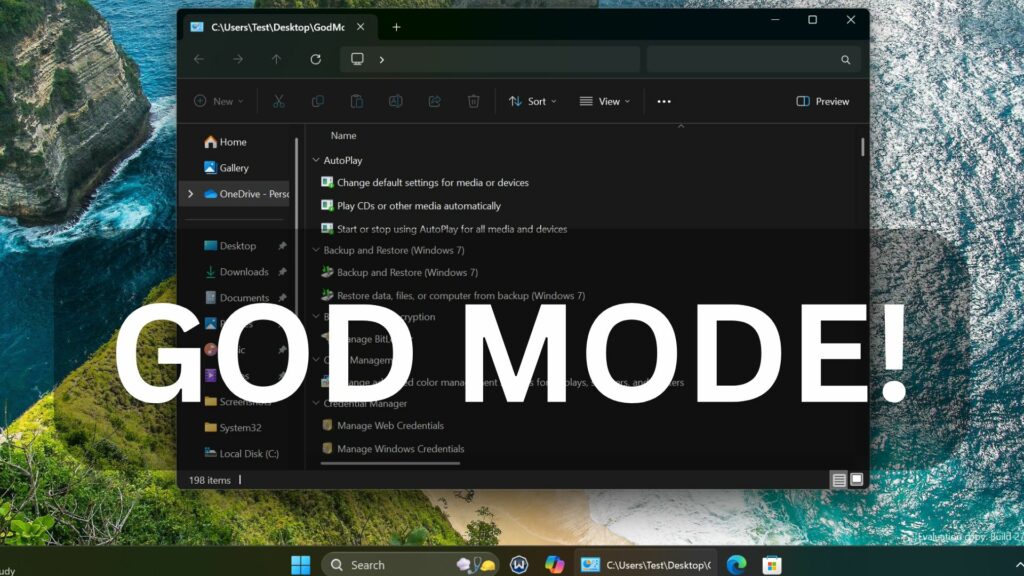 Windows 11 24H2 still comes with God Mode; how to turn it on